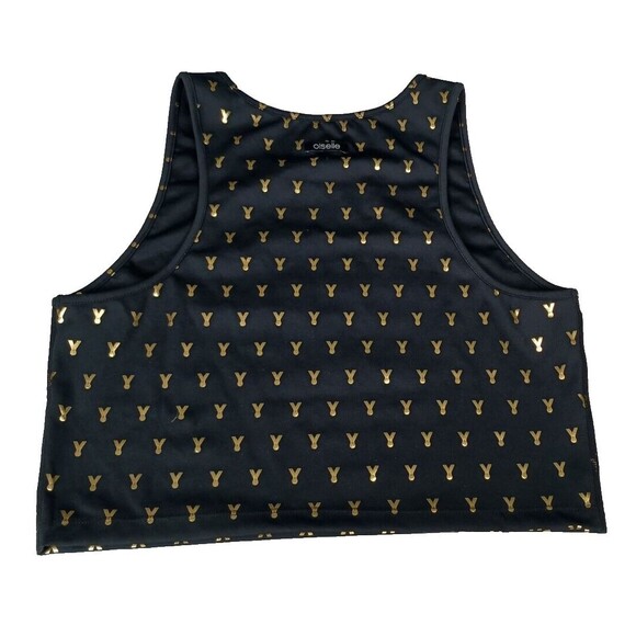 Oiselle Womens Tank Gold Mettle Crop Size 10 M-L Black Athletic Workout Yoga - Picture 2 of 8